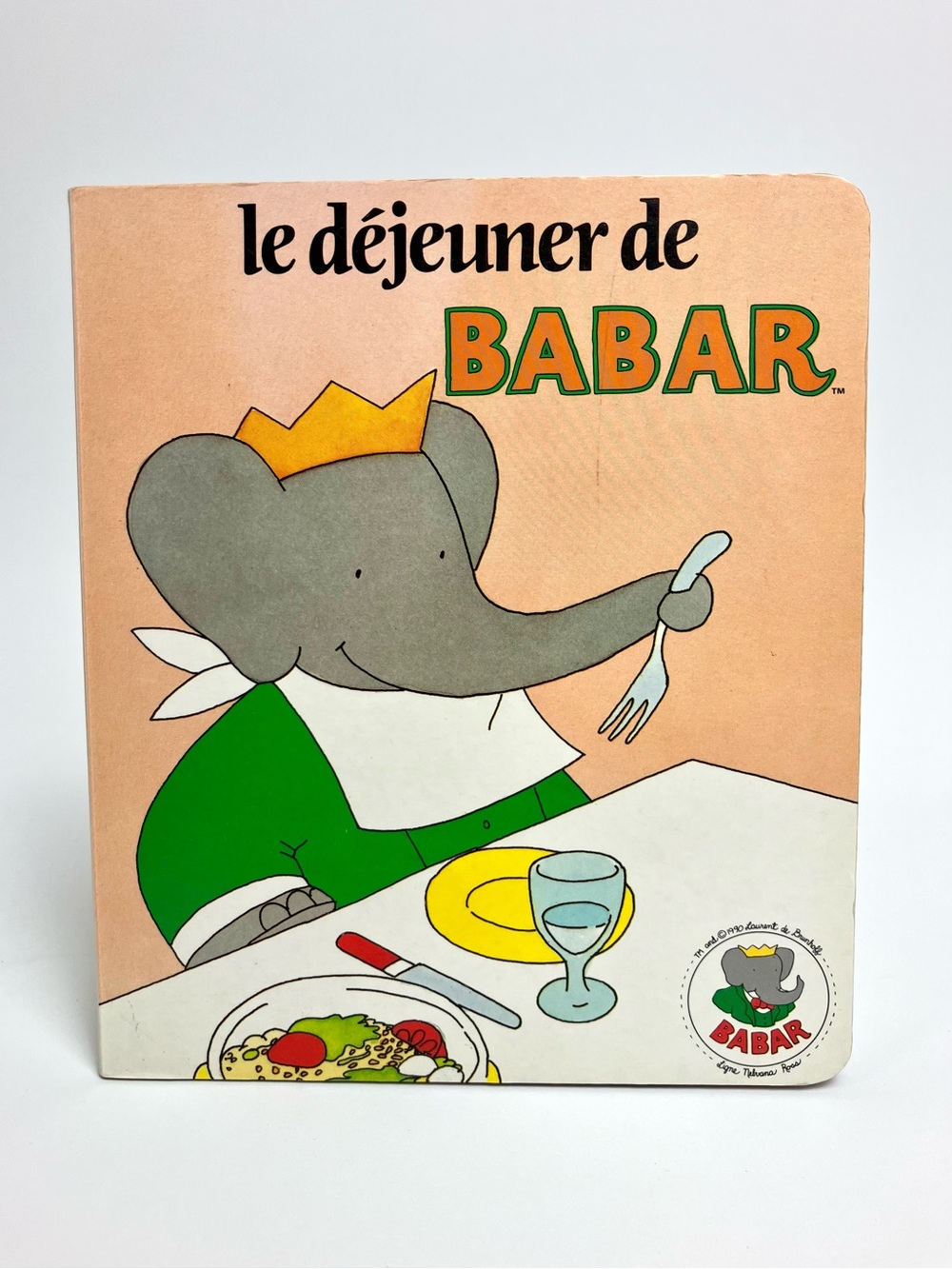 Livre vintage Babar l'éléphant 1990 Déjeuner 90s French Baby Book